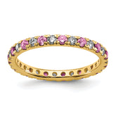 14K Lab Grown Diamond VS/SI GH & Cr Pink Sapp Eternity Band