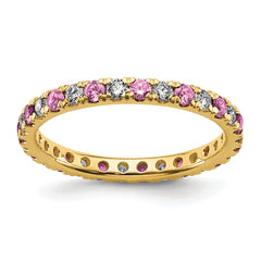 14K Lab Grown Diamond VS/SI GH & Cr Pink Sapp Eternity Band