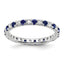 Lab-Grown Diamond & Lab-Created Blue Sapphire Eternity Band in 14K White Gold, 2.25mm - Sophia Jewelers