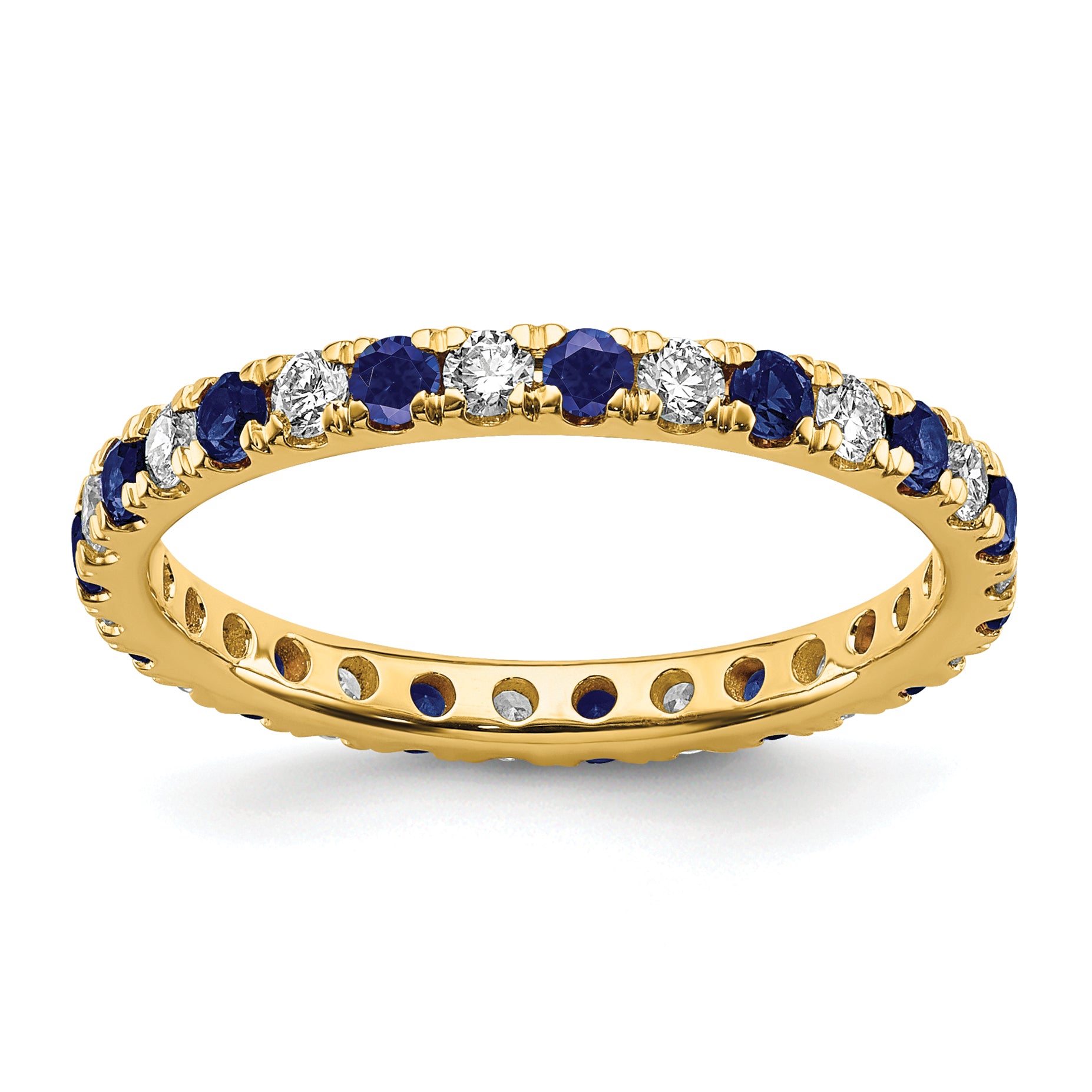 14K Lab Grown Diamond VS/SI GH & Cr Blue Sapp Eternity Band