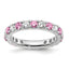 14K White Gold Lab Grown Dia VS/SI GH & Cr Pink Sapp Eternity Ban
