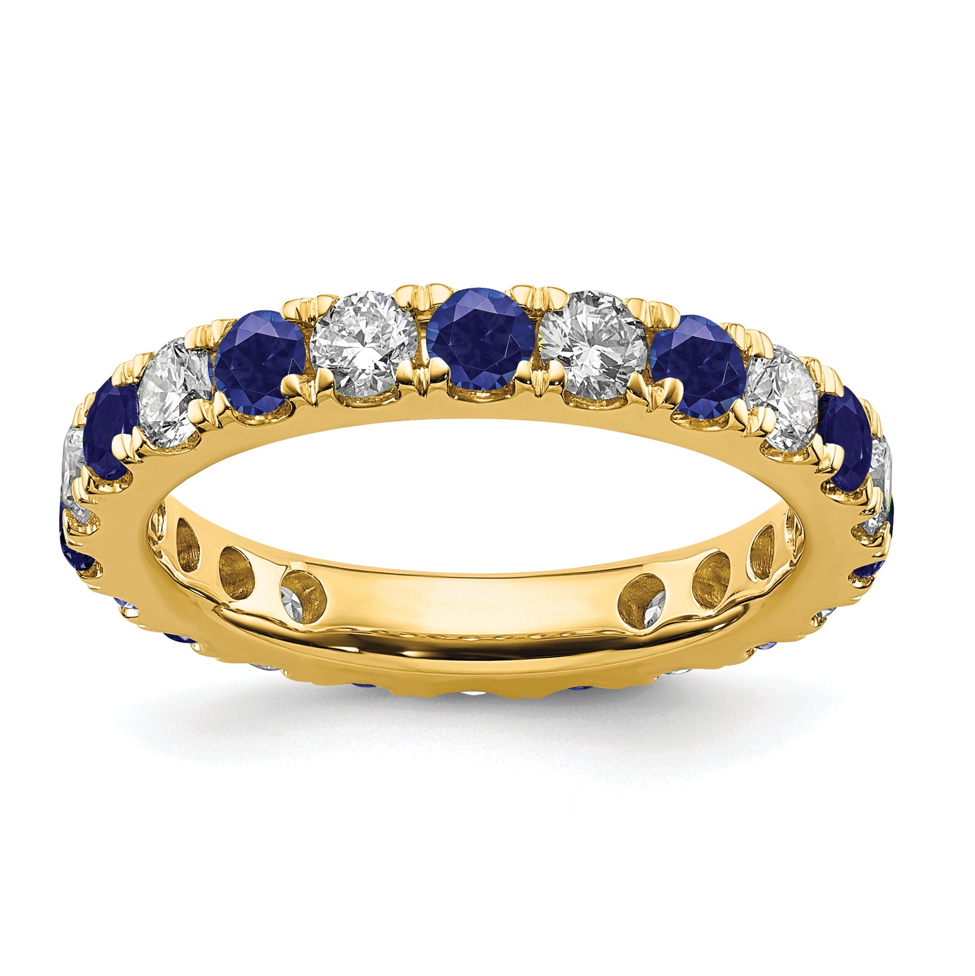14K Lab Grown Diamond VS/SI GH & Cr Blue Sapp Eternity Band