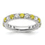 Lab-Grown Diamond & Lab-Created Yellow Sapphire Eternity Band in 14K White Gold, 3.25mm - Sophia Jewelers