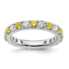 14K White Gold Lab Grown Dia VS/SI GH & Cr Yellow Sapp Eternity B