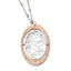 Sophia Jewelers 925 Sterling Silver & Rose Gold-Plated Textured Oval Necklace