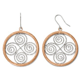 Sterling Silver Rose Gold-plated Shepherd Hook Earrings