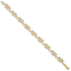 14k w/Rhodium Butterfly Bracelet