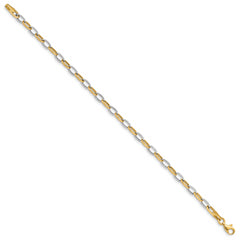 14k Two-tone Polished Open Link Bracelet