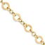 14K Polished and Textured Fancy Link Bracelet
