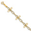 14K Diamond Cut Open Cross Bracelet
