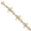 Open Cross Bracelet in 14K Yellow Gold, 11mm Diamond-Cut, 7.5 Inch - Sophia Jewelers