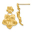 Plumeria Dangle Earrings in 14K Yellow Gold, 15mm Satin & Diamond-Cut - Sophia Jewelers