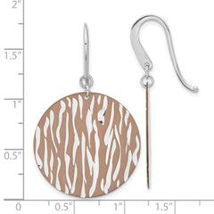 Sterling Silver 925 Drop Earrings with Chocolate Rhodium & Polished Finish