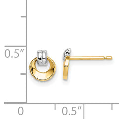 14k w/Rhodium Madi K Circle Post Earrings