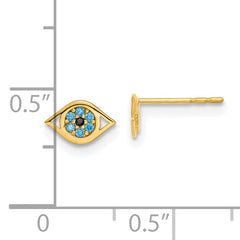 14k Madi K Blue CZ Eye Post Earrings