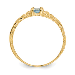 14k Madi K 3mm Aquamarine Birthstone Baby Ring