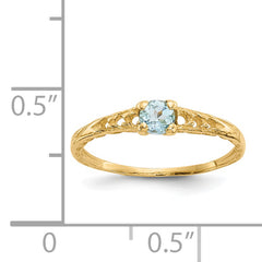 14k Madi K 3mm Aquamarine Birthstone Baby Ring