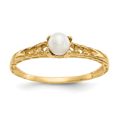 14k Madi K 3mm Fresh Water Cultured Pearl Birthstone Baby Ring