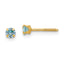 14k Madi K 3mm Imitation Blue Zircon Birthstone Earrings (Dec)