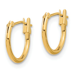 14K Gold Polished Hoop Earrings for Women, Hollow & Nickel-Free