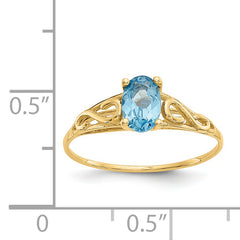 14k Madi K Synthetic Blue Zircon Ring
