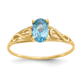14k Madi K Synthetic Blue Zircon Ring