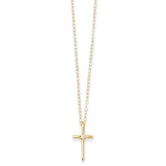14K Yellow Gold Madi K .01ct Diamond Cross Necklace