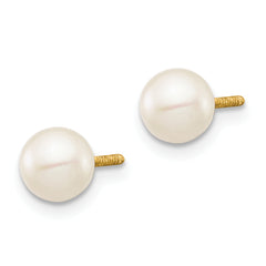 14K Yellow Gold Freshwater Pearl Earrings with Polished Finish Elegant & Nickel Free