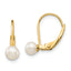 14K Madi K 4-5mm White Round FW Cultured Pearl Leverback Earrings