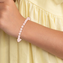 Madi K 14k Yellow Gold 4.5mm-5.5mm Pink Imitation Shell Pearl 5.25 inch Bracelet