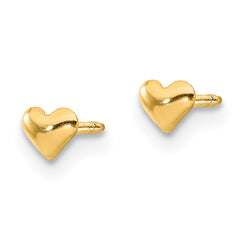 14K Gold Madi K Heart Earrings with Polished Finish and Post Back