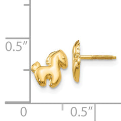 14K Gold Madi K Pony Screwback Earrings Nickel Free, Polished, Solid