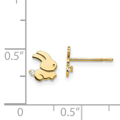 14k Madi K CZ Children's Bunny Post Earrings