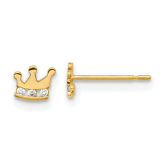 14k Madi K Kids CZ Crown Post Earrings