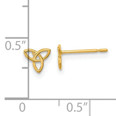 14K Gold Celtic Knot Earrings for Kids Polished & Nickel-Free