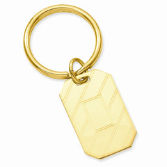 Gold-Plated Men's Key Ring with Engravable Polished Finish Gift Ready