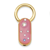 Gold-Tone Pink Enamel Crystal Women's Key Fob by Sophia Jewelers
