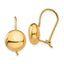 14k Polished 10.5mm Button Kidney Wire Earrings