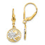 Palm Tree Dangle Leverback Earrings in 14K Yellow Gold, 11mm - Sophia Jewelers