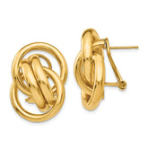14k Polished Fancy Omega Back Post Earrings