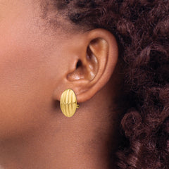 14K Gold Non-Pierced Button Earrings with Polished Finish