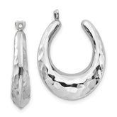 14k White Gold Hammered Hoop Earring Jackets