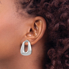 14K White Gold Polished Earring Jackets with Rhodium Finish Elegant Enhancers