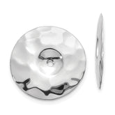 14k White Gold Polished Hammered Disc Earring Jackets