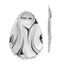 14k White Gold Polished Hammered Oval Earring Jackets