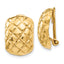 14k Polished Quilted Non-pierced Omega Back Earrings