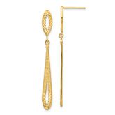 14k Diamond-cut Dangle Post Earrings