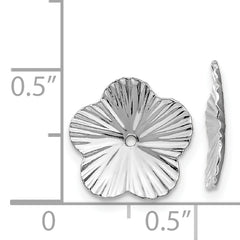 14K White Gold Earring Jackets with Rhodium Plating Elegant Solid Design