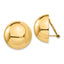 14K Yellow Gold 20mm Polished Half Ball Omega Back Non-Pierced Earrings - Sophia Jewelers
