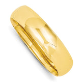 Sophia Jewelers 14K Gold Hinged Bangle with Safety Bar Polished Elegance